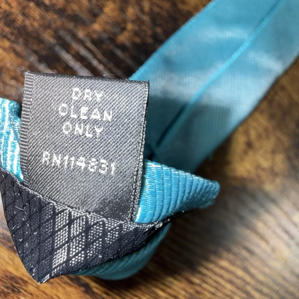 Nicole Miller Teal Silk Necktie Solid Classic Men's Tie Formal Wedding Business‎